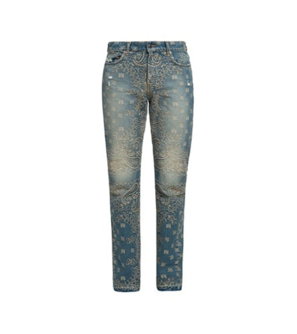 Amiri Bandana Jacquard Straight - Leg Jeans